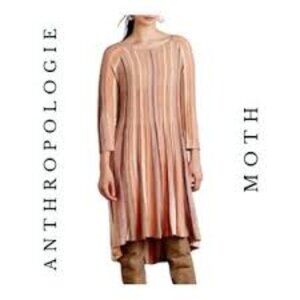 Anthropologie MOTH Nora striped textured flowy swing cut sweater dress, Fall! M